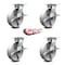 Service Caster 8 Inch Heavy Duty Semi Steel Caster Set with Roller Bearings and Brakes SCC SCC-35S820-SSR-SLB-4 - alternate 2